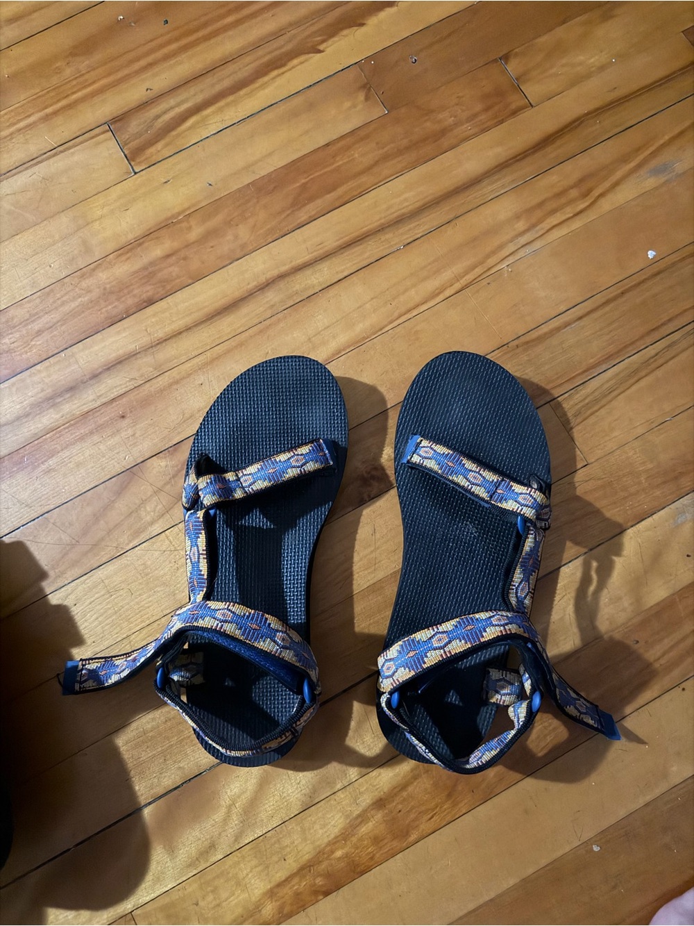 Teva Navy Blue Sandals with Patterned Straps